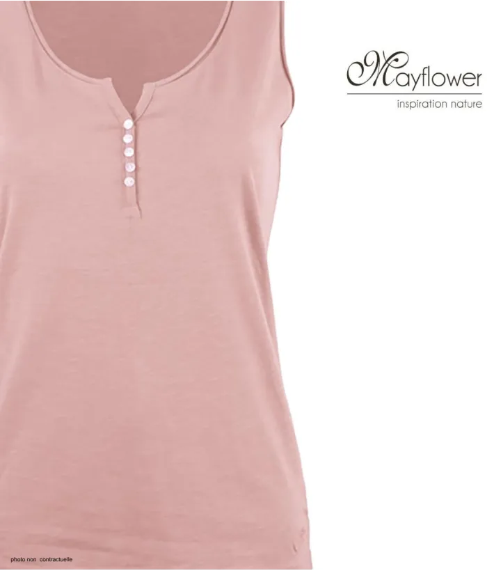 Mayflower M2101A — Débardeur femme rose en coton flammé
