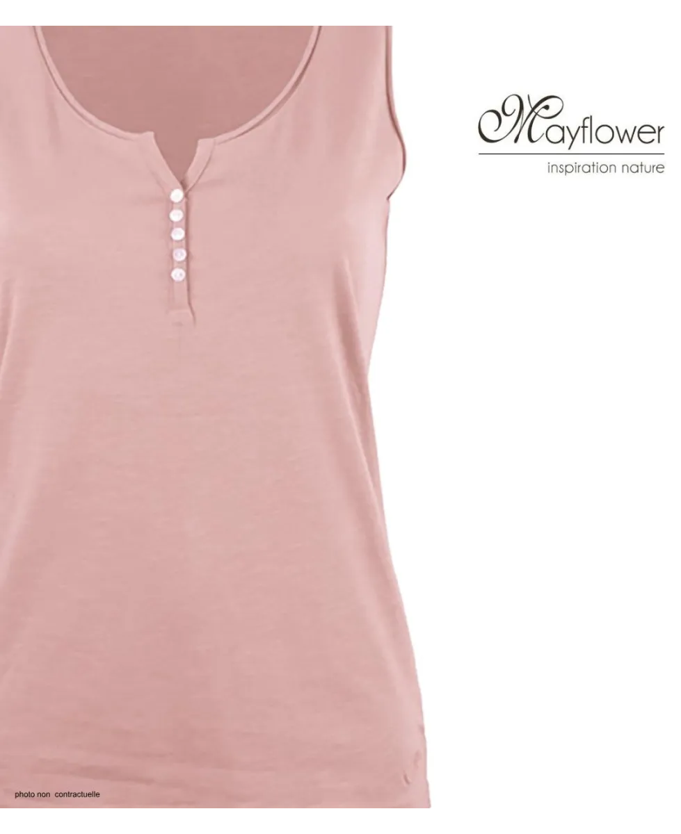 Mayflower M2101A — Débardeur femme rose en coton flammé