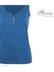 Débardeur M2101B MAYFLOWER - Top bleu en coton flammé chic