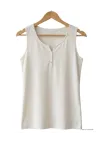 Débardeur M2101C MAYFLOWER - Top blanc coton flammé chic