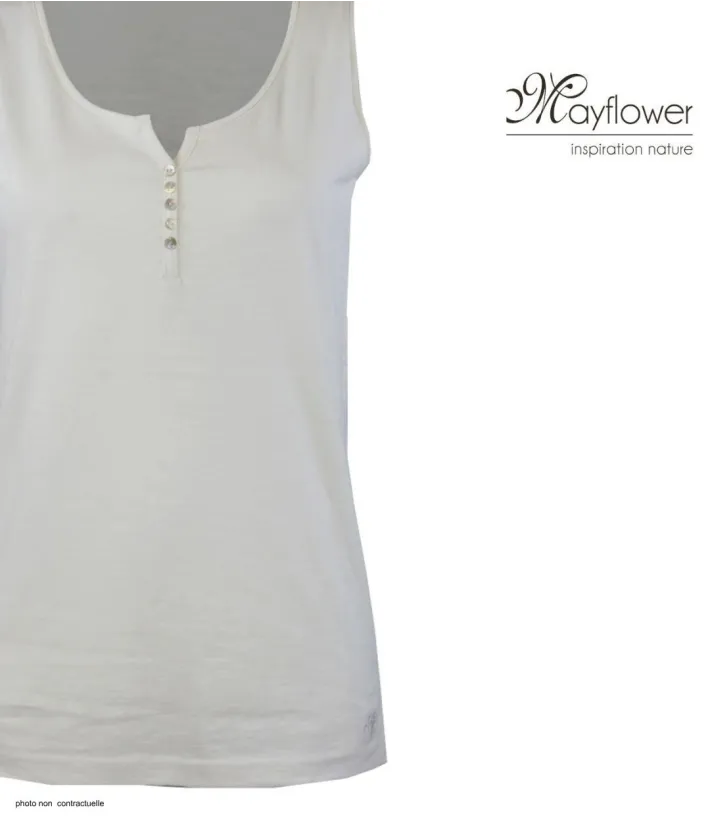 Débardeur M2101C MAYFLOWER - Top blanc coton flammé chic