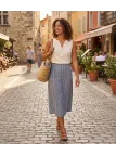 Débardeur M2101C MAYFLOWER - Top blanc coton flammé chic