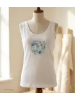 Débardeur M2120A MAYFLOWER - Top blanc imprimé coton