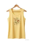 Débardeur M2125A MAYFLOWER - Top jaune imprimé coton