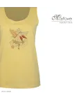Débardeur M2125A MAYFLOWER - Top jaune imprimé coton