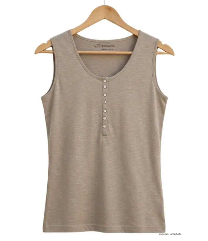 Débardeur DALTON1 MAYFLOWER - Top tunisien taupe coton