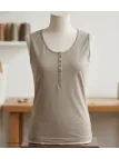 Débardeur DALTON1 MAYFLOWER - Top tunisien taupe coton