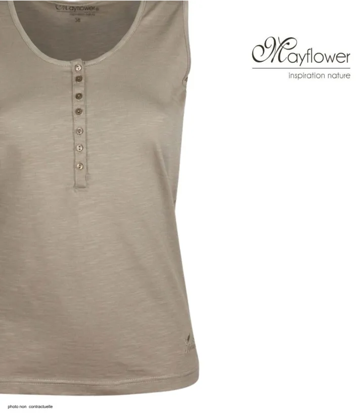 Débardeur DALTON1 MAYFLOWER - Top tunisien taupe coton