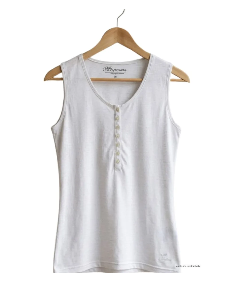 Débardeur DALTON2 MAYFLOWER - Top tunisien blanc coton