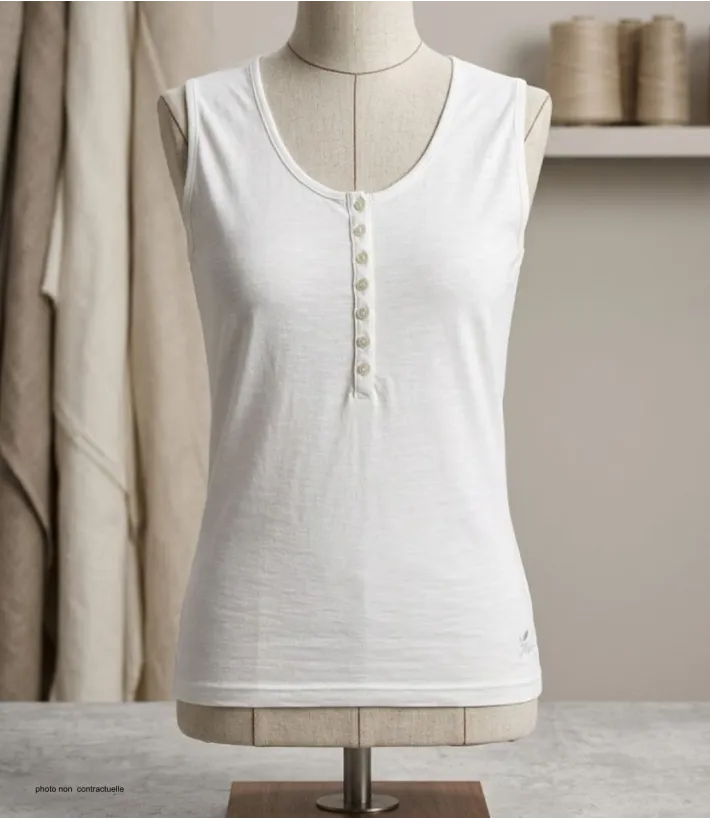 Débardeur DALTON2 MAYFLOWER - Top tunisien blanc coton