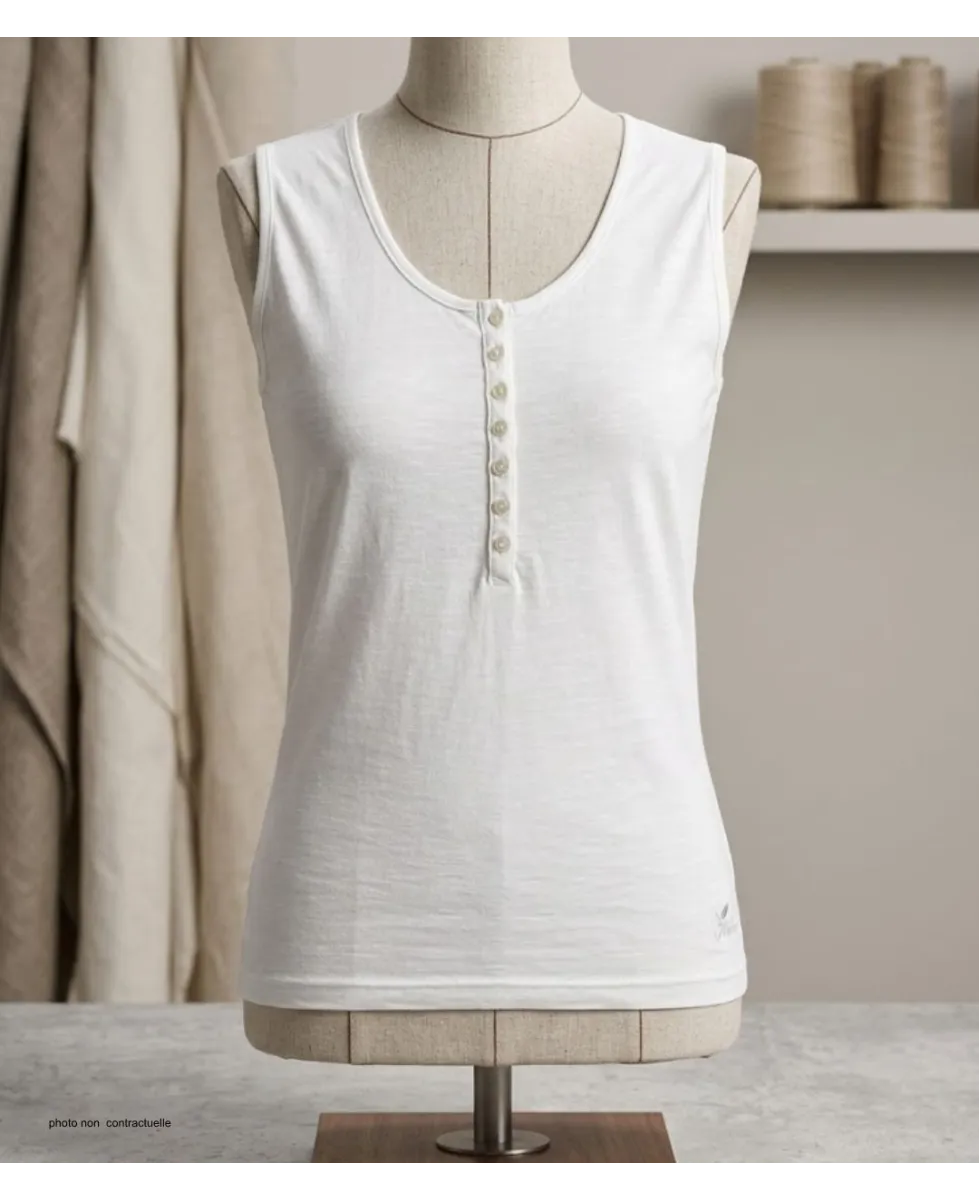 Débardeur DALTON2 MAYFLOWER - Top tunisien blanc coton