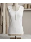 Débardeur DALTON2 MAYFLOWER - Top tunisien blanc coton