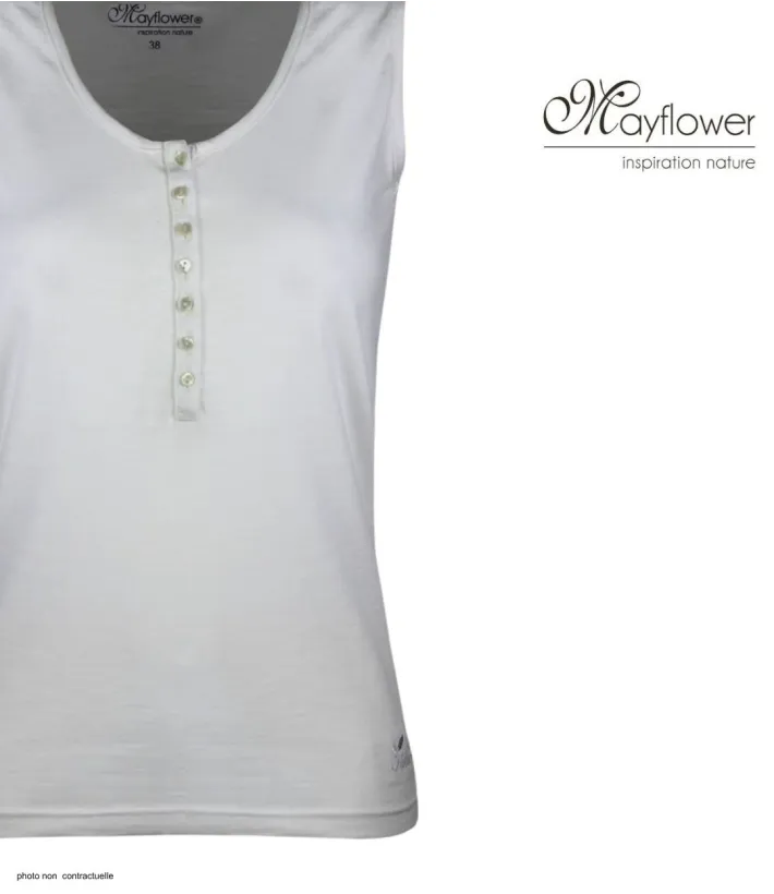 Débardeur DALTON2 MAYFLOWER - Top tunisien blanc coton