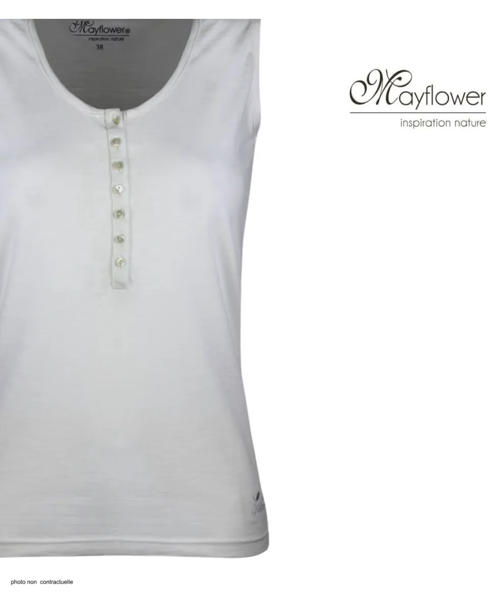 Débardeur DALTON2 MAYFLOWER - Top tunisien blanc coton