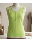 Débardeur femme DALTON3 MAYFLOWER - Top tunisien vert anis coton