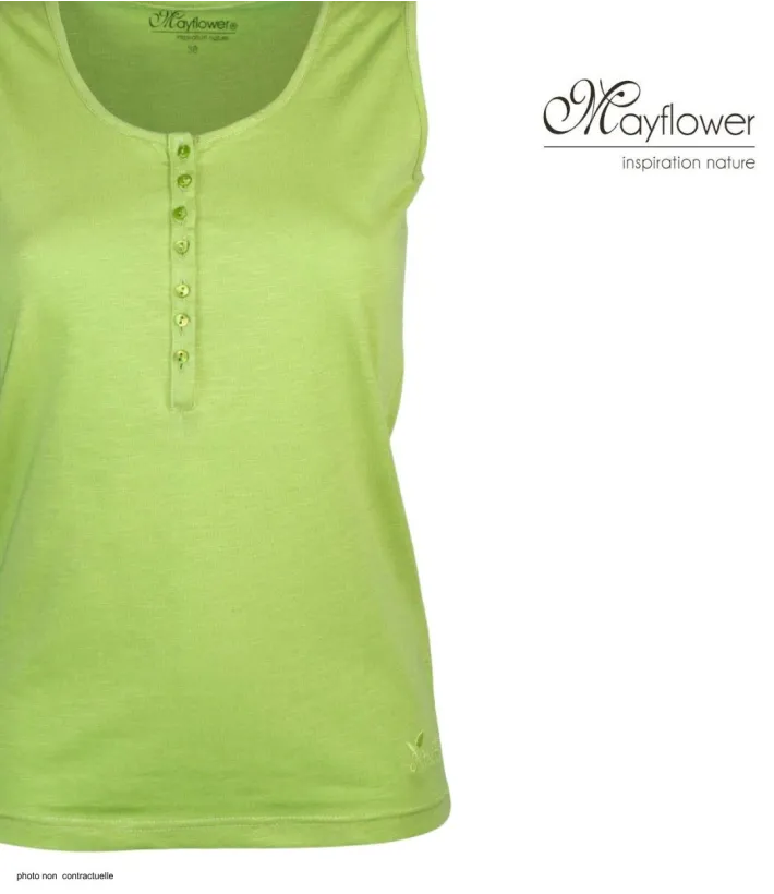 Débardeur femme DALTON3 MAYFLOWER - Top tunisien vert anis coton