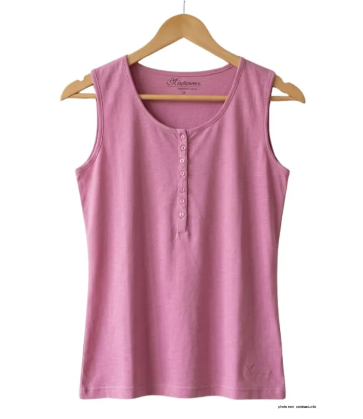 Débardeur femme DALTON4 MAYFLOWER - Top tunisien mauve coton
