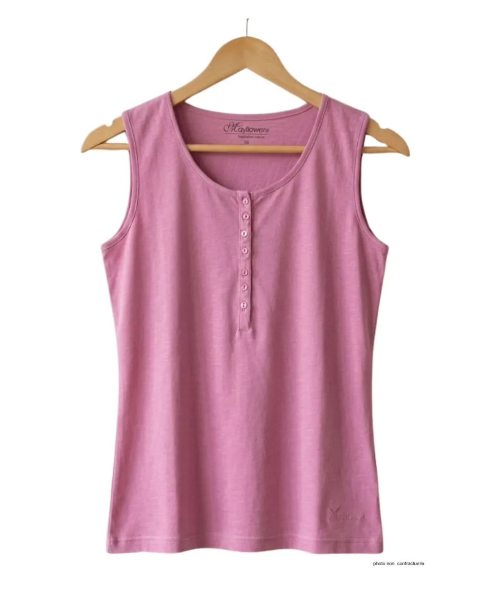 Débardeur femme DALTON4 MAYFLOWER - Top tunisien mauve coton