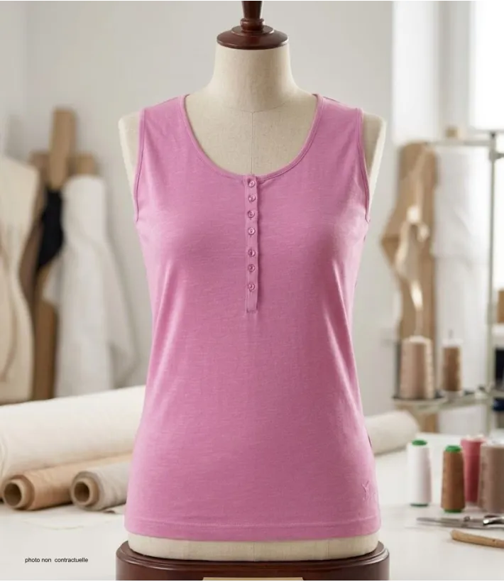 Débardeur femme DALTON4 MAYFLOWER - Top tunisien mauve coton