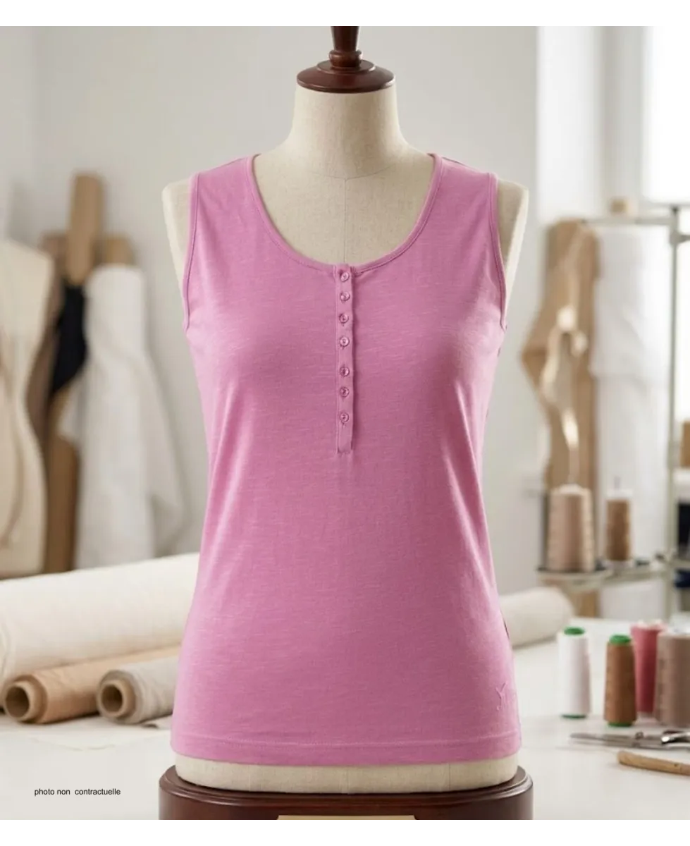 Débardeur femme DALTON4 MAYFLOWER - Top tunisien mauve coton