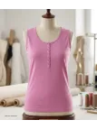 Débardeur femme DALTON4 MAYFLOWER - Top tunisien mauve coton