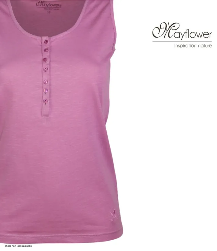 Débardeur femme DALTON4 MAYFLOWER - Top tunisien mauve coton