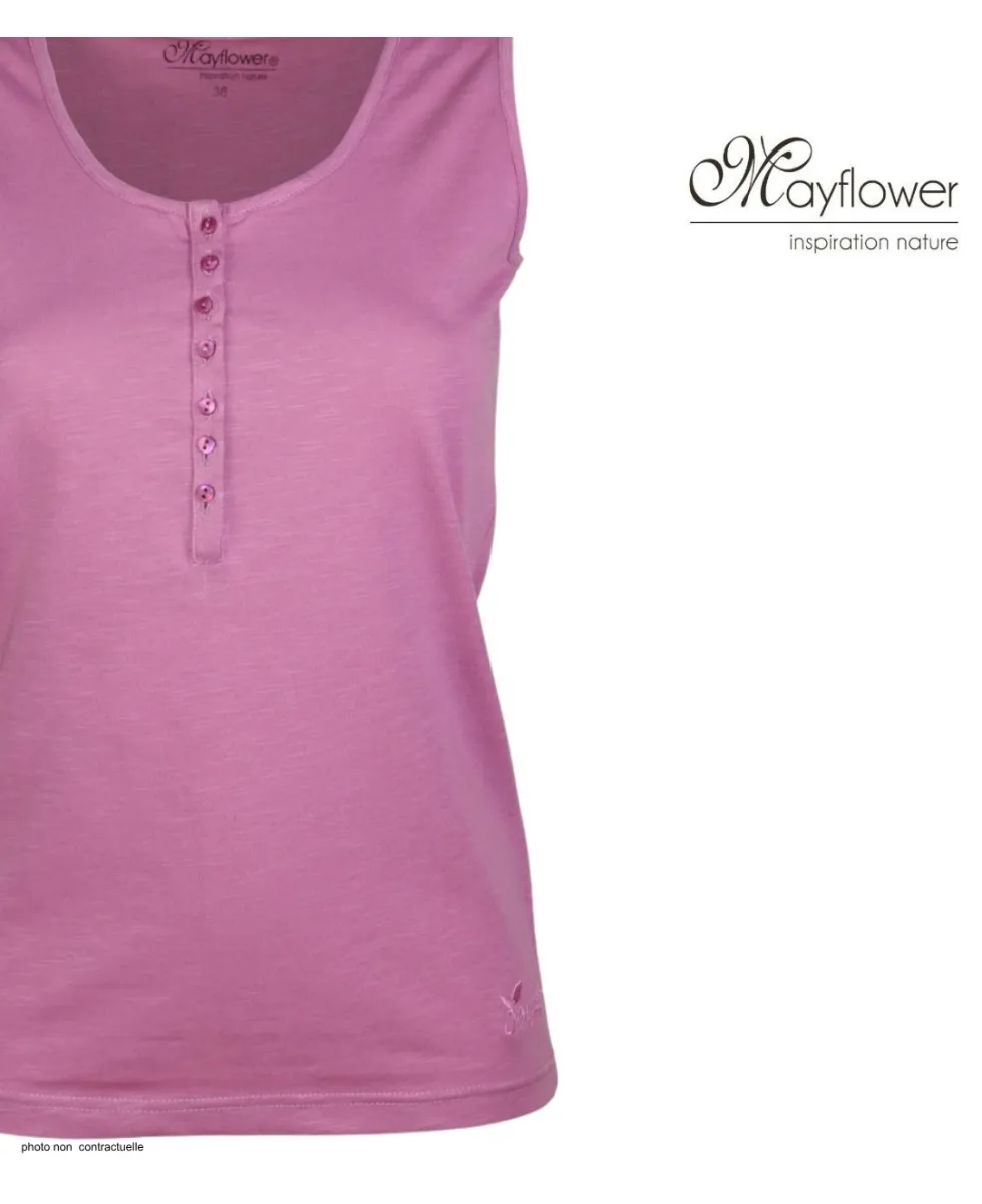 Débardeur femme DALTON4 MAYFLOWER - Top tunisien mauve coton