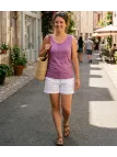 Débardeur femme DALTON4 MAYFLOWER - Top tunisien mauve coton