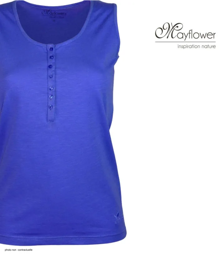 Débardeur femme DALTON5 MAYFLOWER - Top tunisien indigo coton