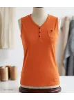 Débardeur femme DARGO2 MAYFLOWER - Top tunisien orange coton