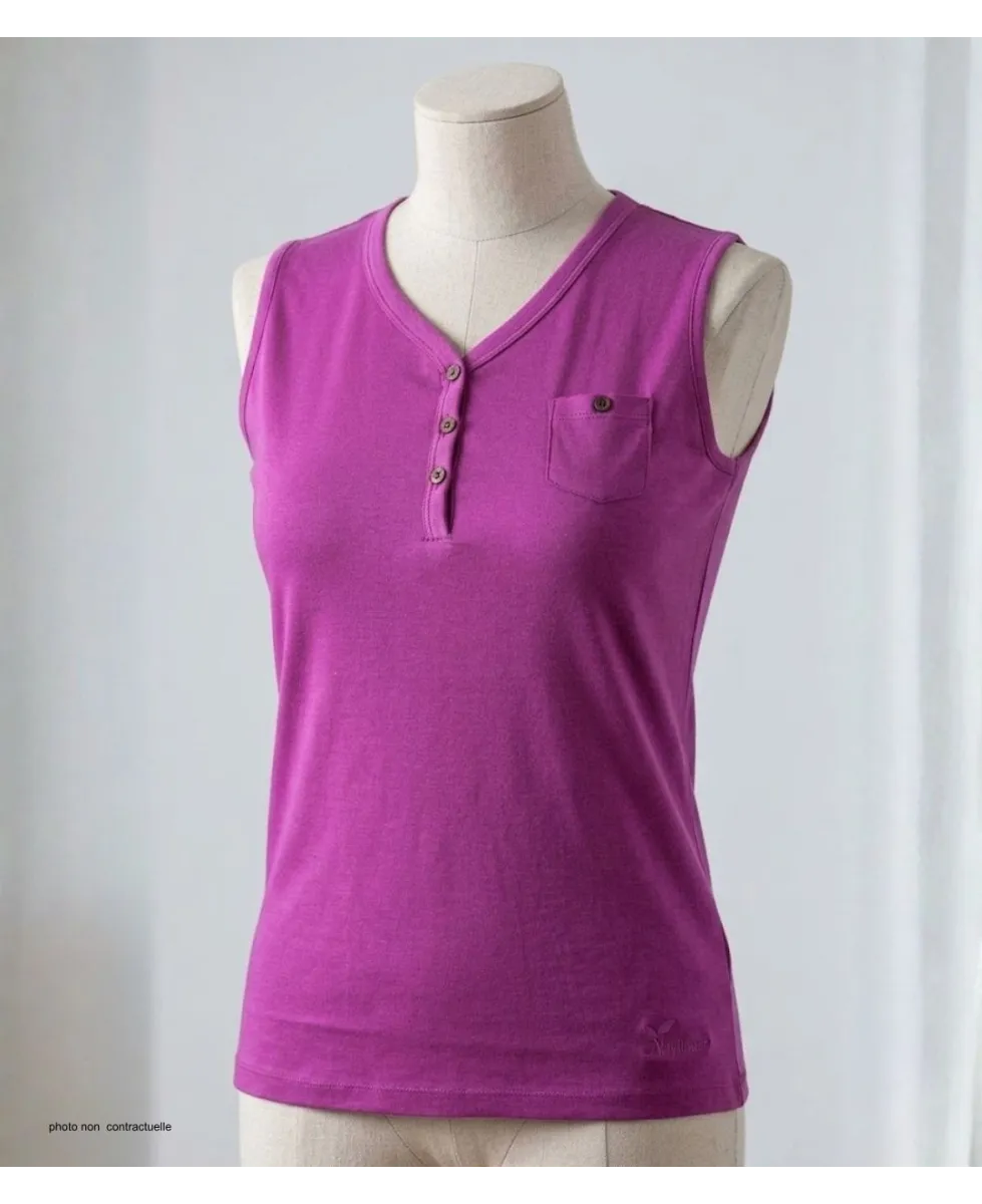 Débardeur pourpre femme MAYFLOWER DARGO3 - Coton & Col Tunisien