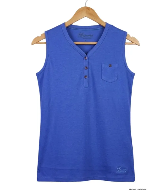 Débardeur femme MAYFLOWER DARGO4 - Coton Col Tunisien