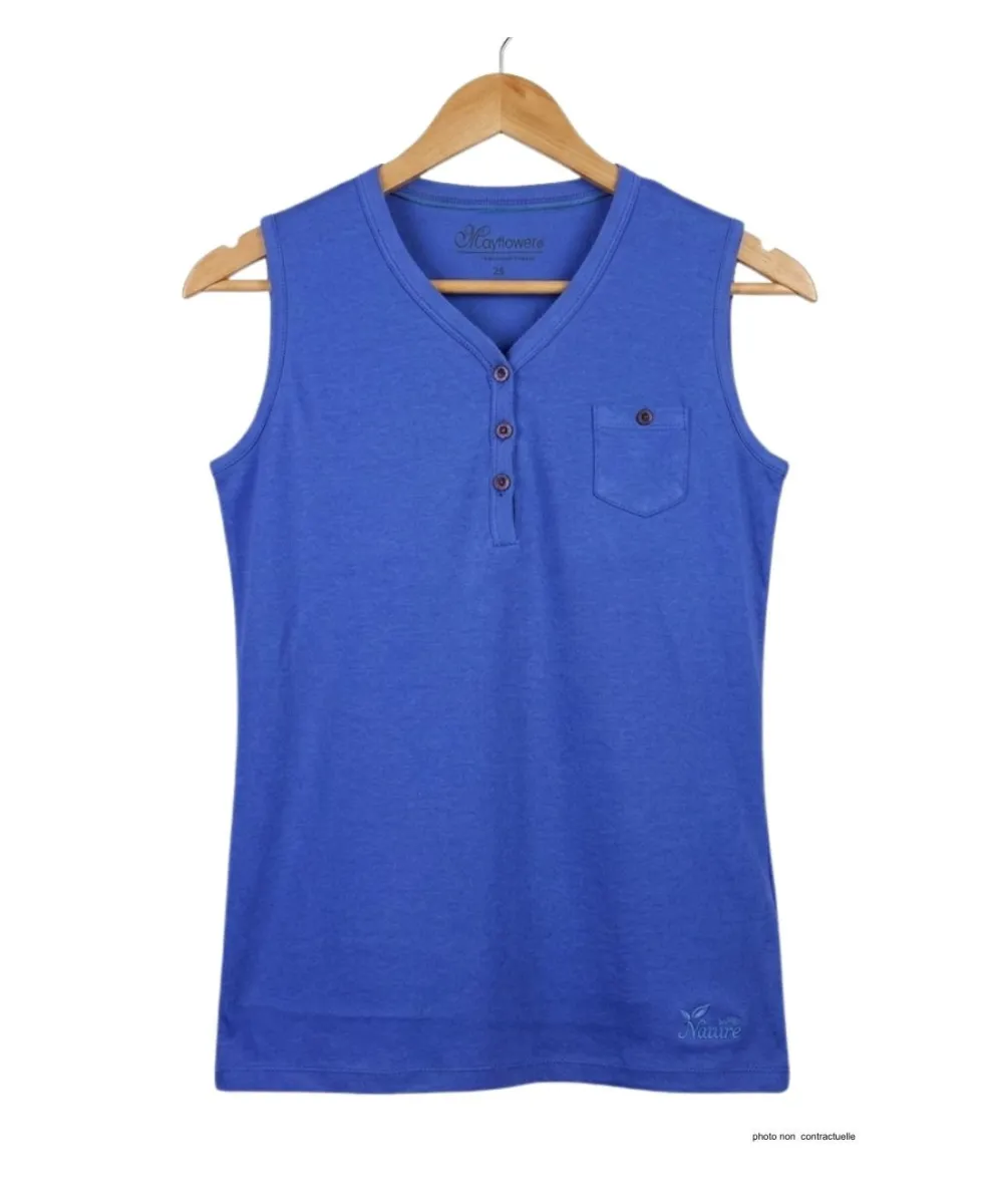 Débardeur femme MAYFLOWER DARGO4 - Coton Col Tunisien