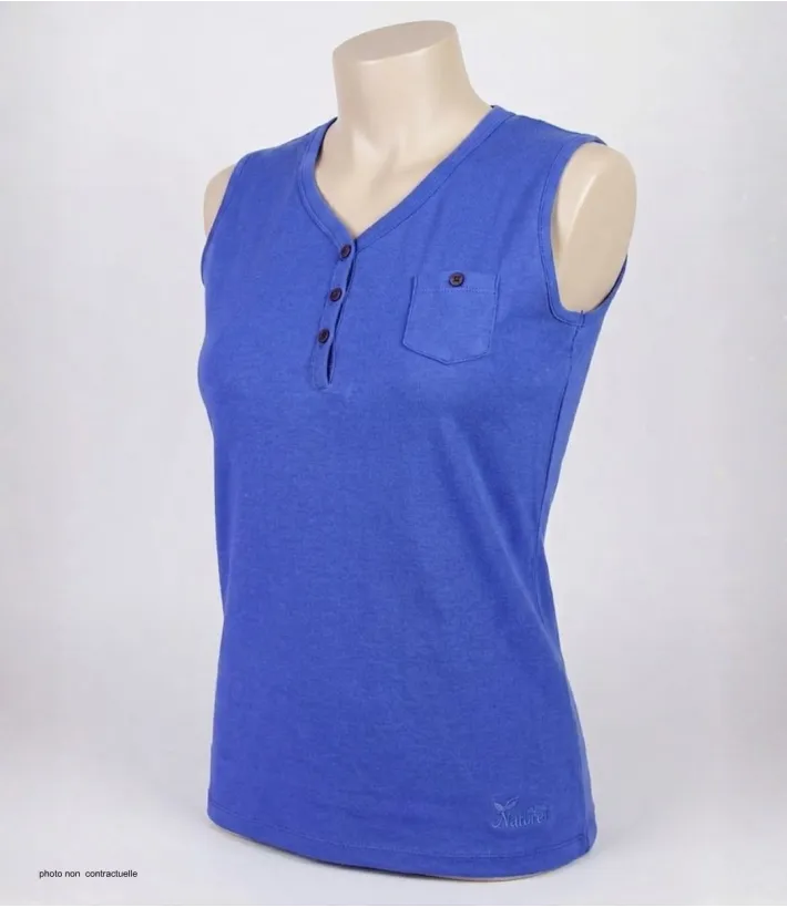 Débardeur femme MAYFLOWER DARGO4 - Coton Col Tunisien