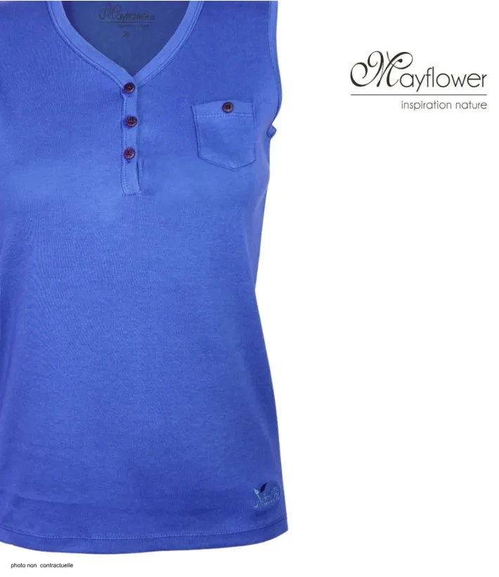 Débardeur femme MAYFLOWER DARGO4 - Coton Col Tunisien