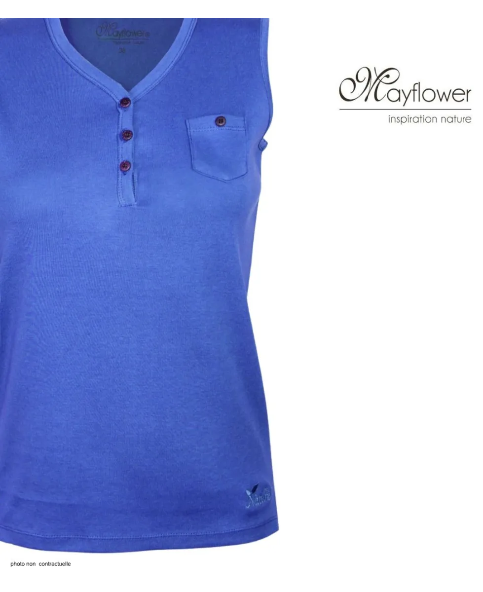 Débardeur femme MAYFLOWER DARGO4 - Coton Col Tunisien