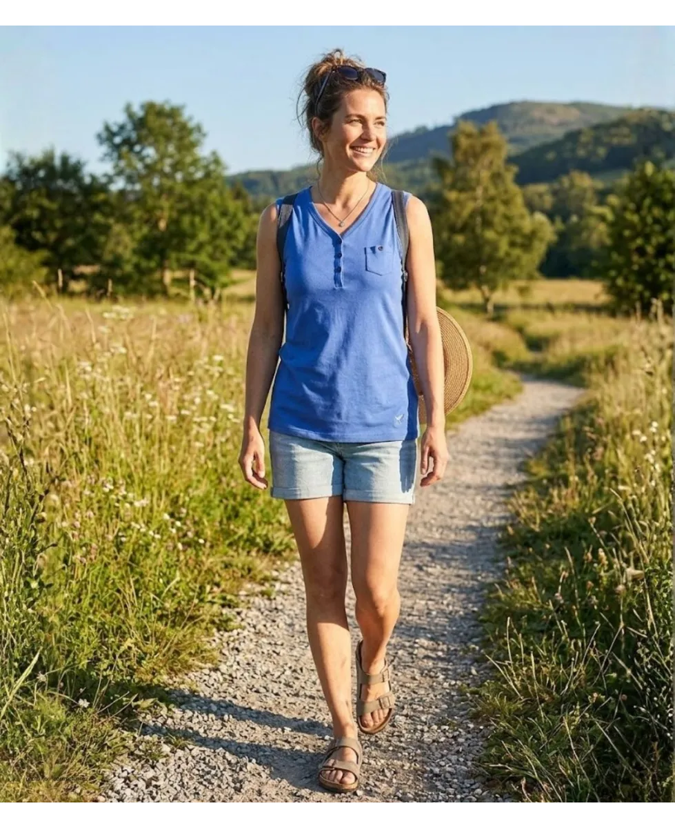 Débardeur femme MAYFLOWER DARGO4 - Coton Col Tunisien