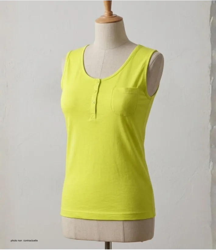 Débardeur MAYFLOWER DONALD2 en coton flammé jaune lemon