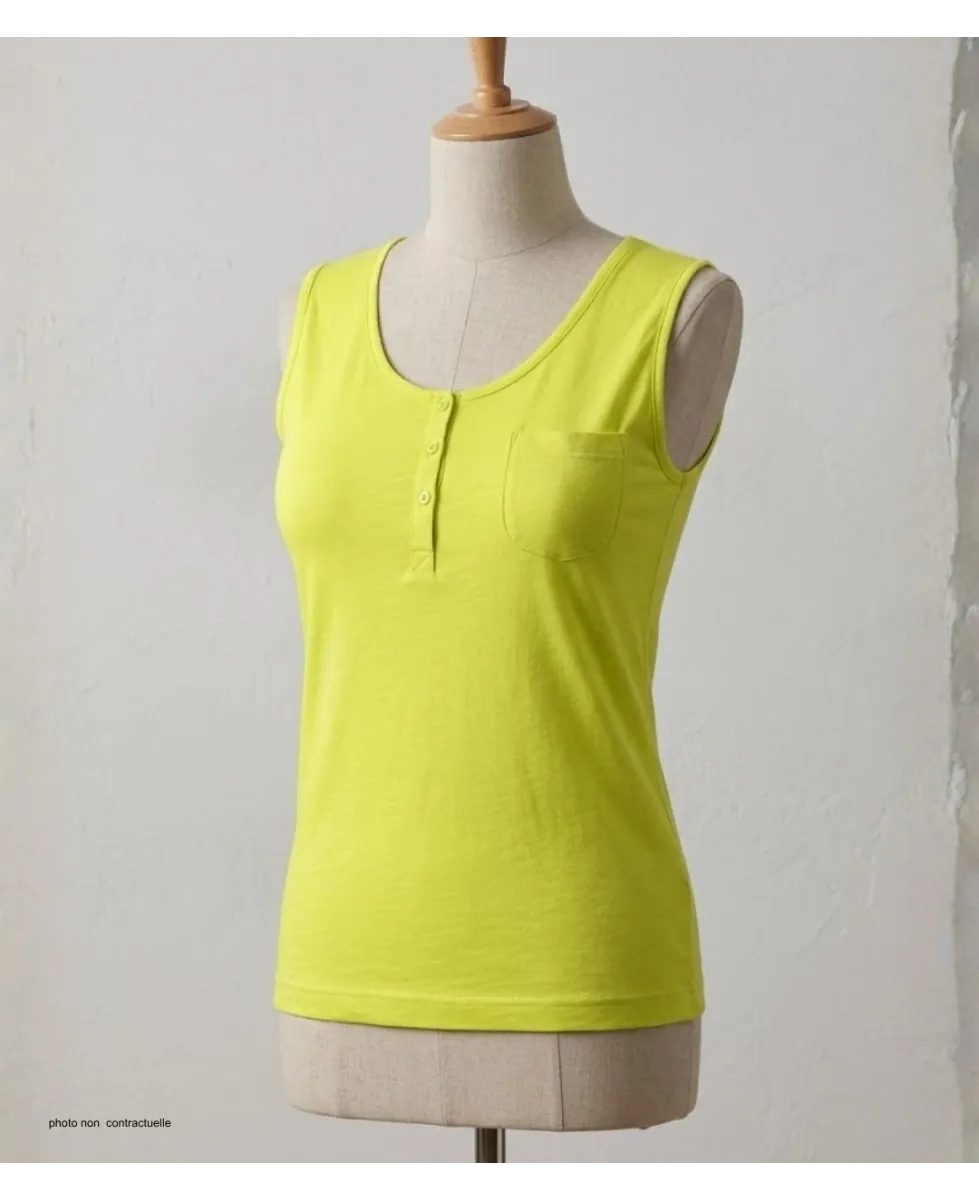 Débardeur MAYFLOWER DONALD2 en coton flammé jaune lemon