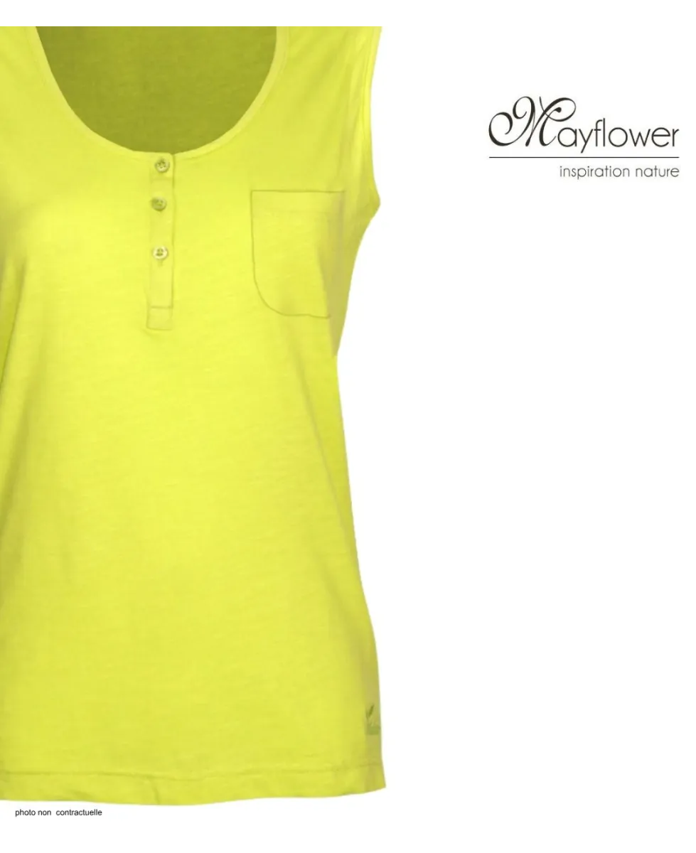 Débardeur MAYFLOWER DONALD2 en coton flammé jaune lemon