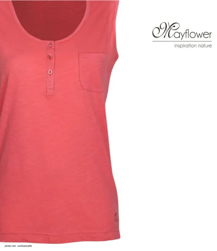 Débardeur MAYFLOWER DONALD4 coton flammé corail léger