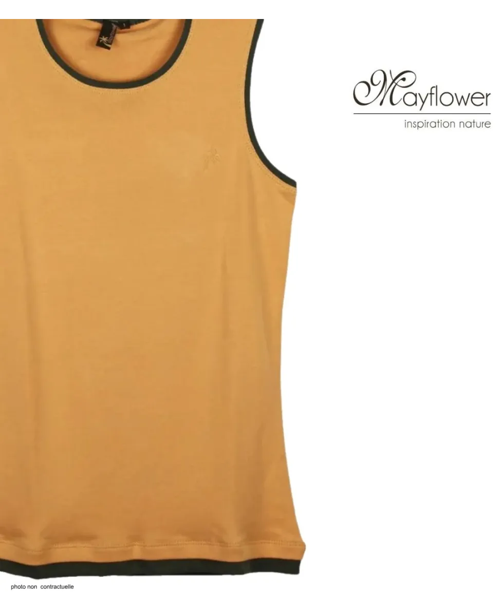 Mayflower Fausse Superposition Café Débardeur femme orange