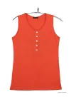 Mayflower ANDY2O Débardeur Homme Orange Col Tunisien Coton