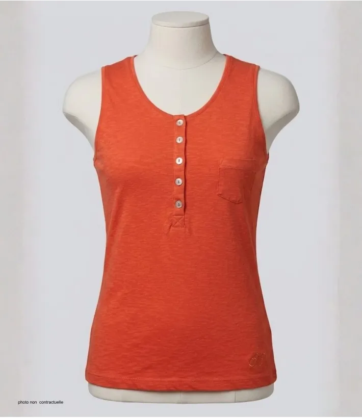 Mayflower ANDY2O Débardeur Homme Orange Col Tunisien Coton