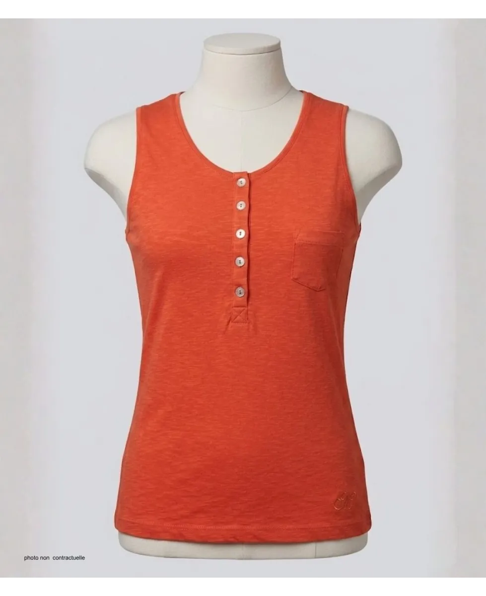 Mayflower ANDY2O Débardeur Homme Orange Col Tunisien Coton