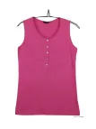 Mayflower ANDY3F Débardeur Femme Fuchsia Col Tunisien Coton