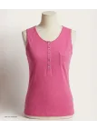 Mayflower ANDY3F Débardeur Femme Fuchsia Col Tunisien Coton