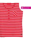 Axone EMIRAT1R Débardeur Grande Taille Coton Rayé Rouge