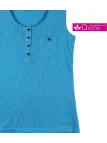 Axone GRAZIA1 Débardeur Grande Taille Coton Flammé Bleu