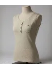 Axone GRAZIA3 Débardeur Grande Taille Coton Flammé Beige